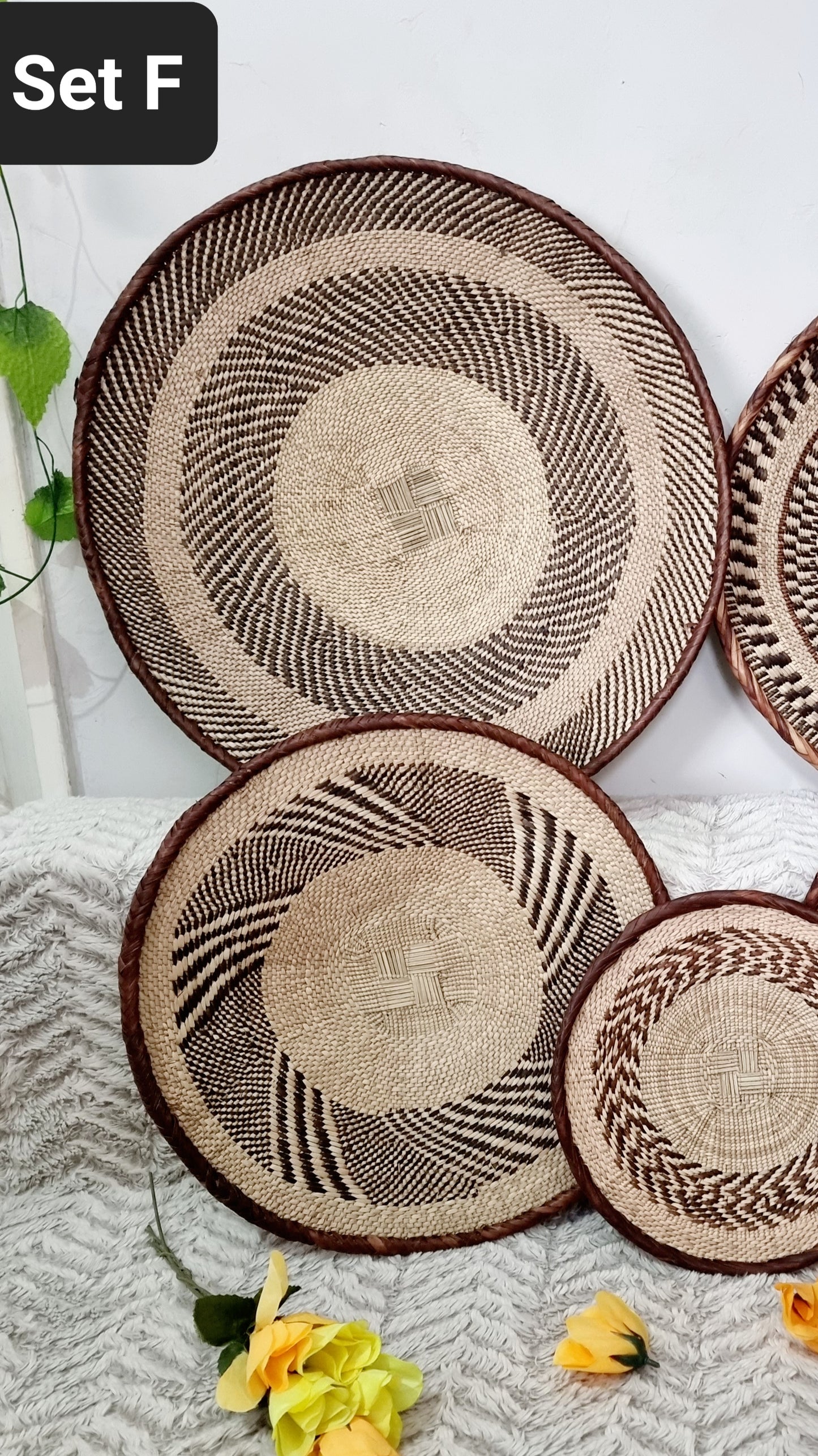 Woven Basket Set of 5, Perfect African Basket Set