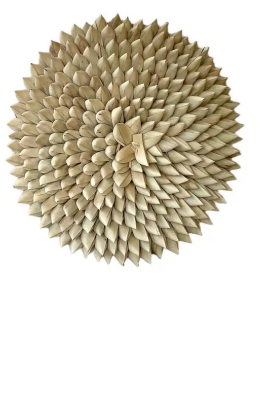One decorative wall basket with a floral design on a white background