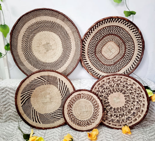 Woven Basket Set of 5, Perfect African Basket Set