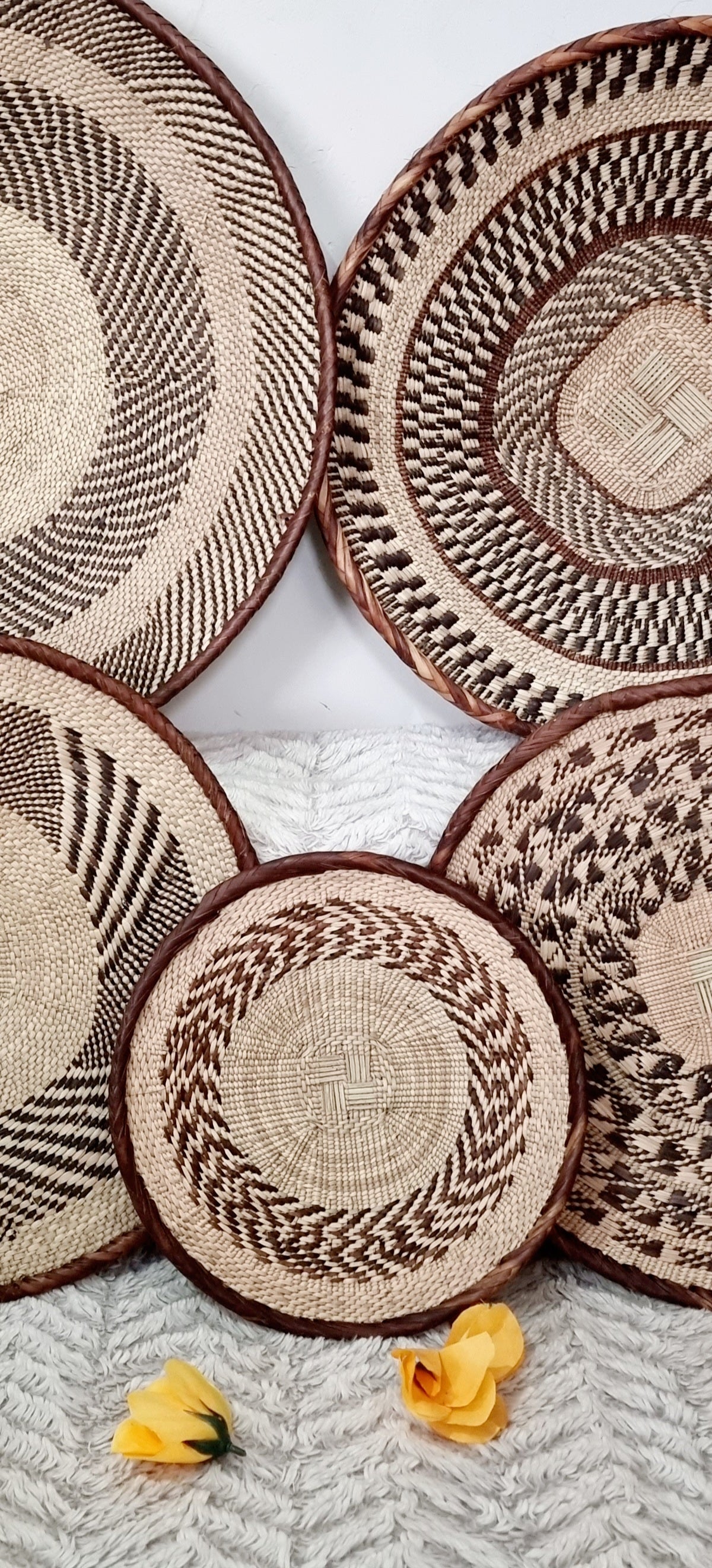 Woven Basket Set of 5, Perfect African Basket Set
