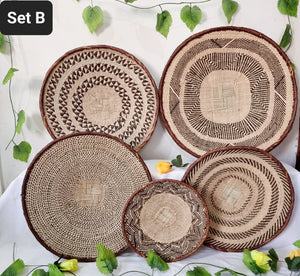Lovely set of 5 Tonga Baskets for African Wall Decor