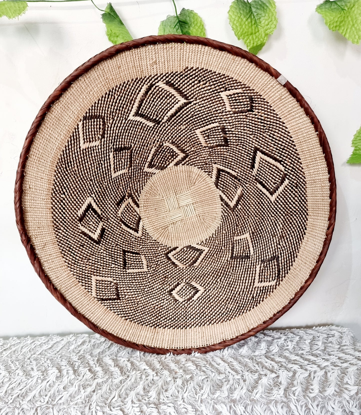 Wicker Round Bowl, African Basket Set of 5