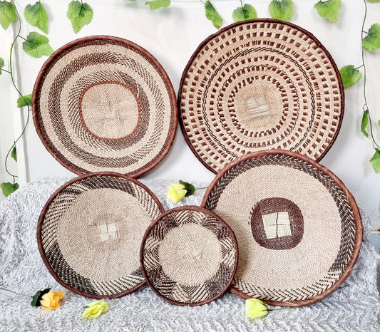 Woven Basket Set of 5, Perfect African Basket Set