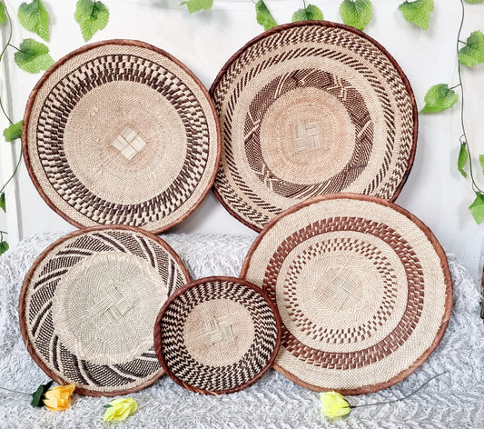 African Wall Basket Set of 5
