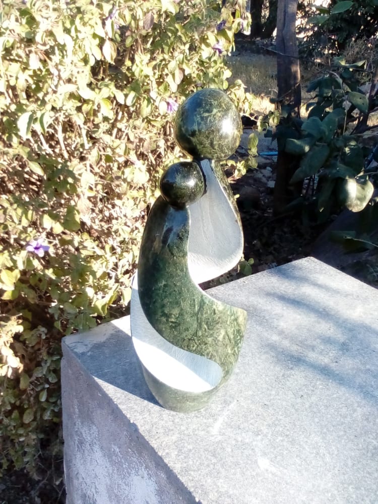 The Lovers Sculpture Shona Stone Dancing Lovers Zimbabwe Sculpture 15" African Art Abstract Statue