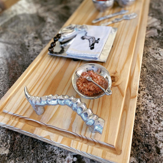 39" Teak Cheese Board Gift Set | Handmade Cheese Board | Charcuterie Serving Platter