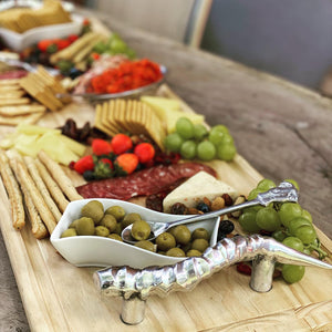 39" Teak Cheese Board Gift Set | Handmade Cheese Board | Charcuterie Serving Platter