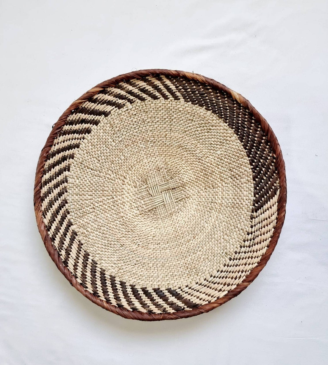 Handwoven Binga Wall Basket – African Wall Decor for Boho Homes