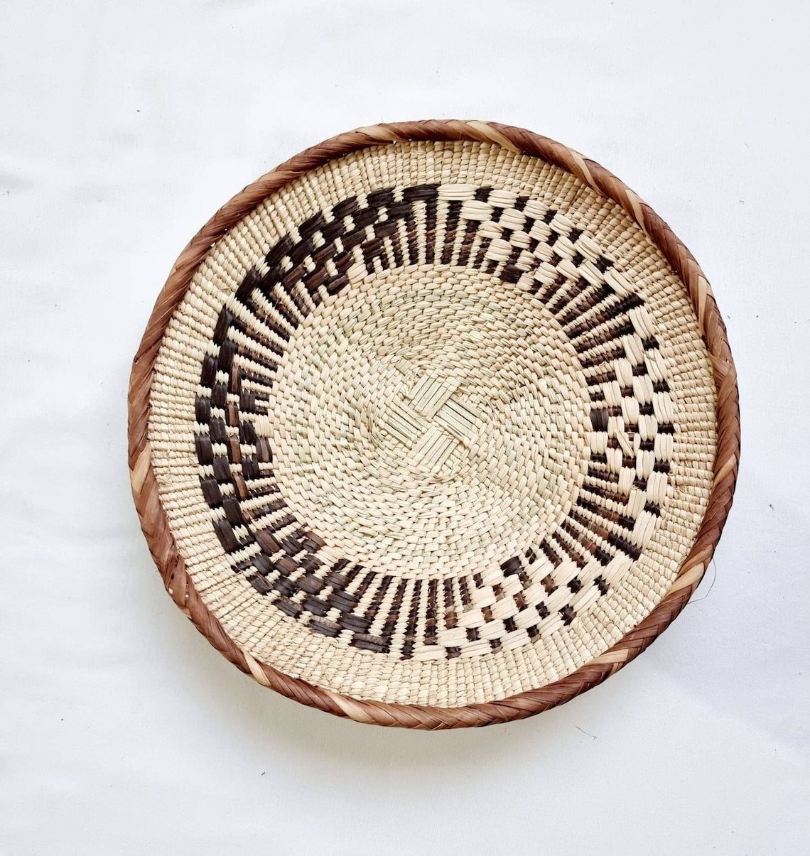 Handwoven Binga Wall Basket – African Wall Decor for Boho Homes