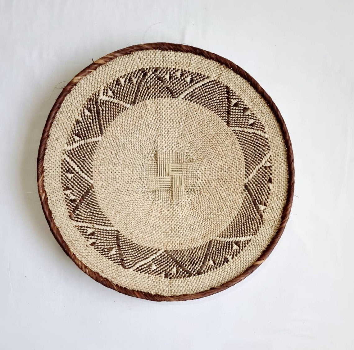 Handwoven Binga Wall Basket – African Wall Decor for Boho Homes
