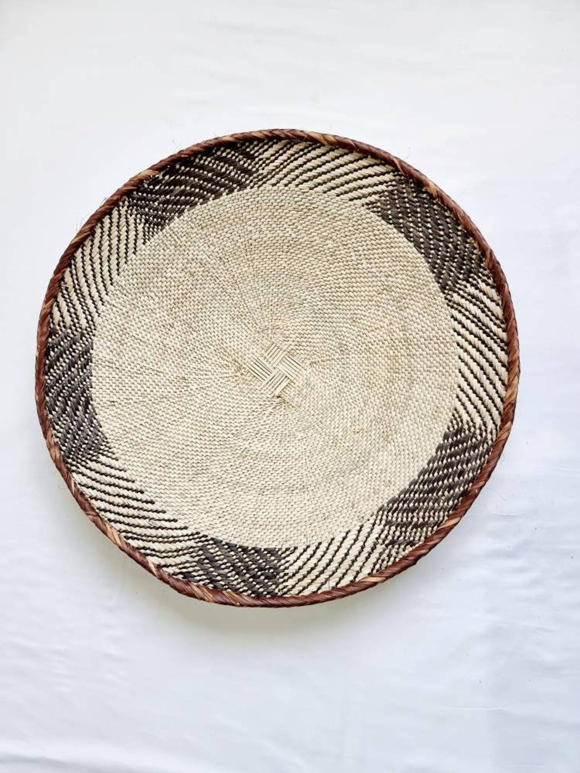 Handwoven Binga Wall Basket – African Wall Decor for Boho Homes