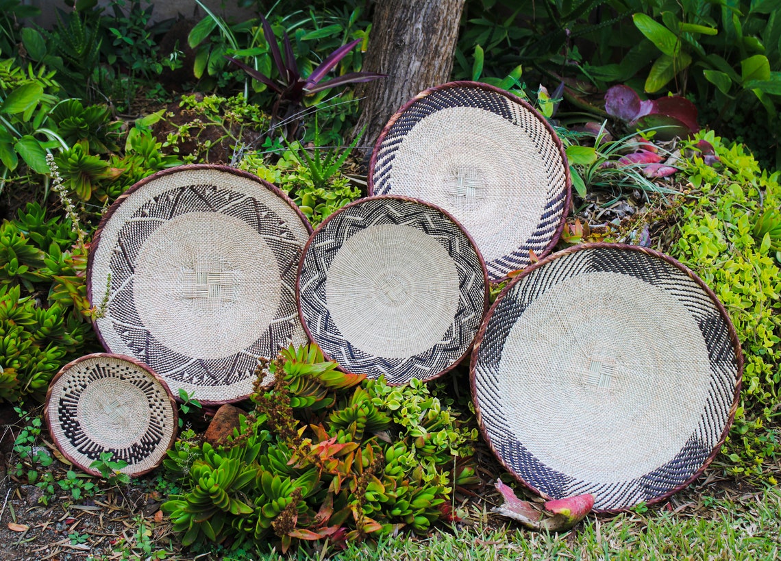 Handwoven Binga Wall Basket – African Wall Decor for Boho Homes