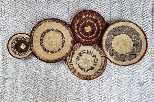 Binga Baskets African Wall Basket Set of 5 | Woven Basket