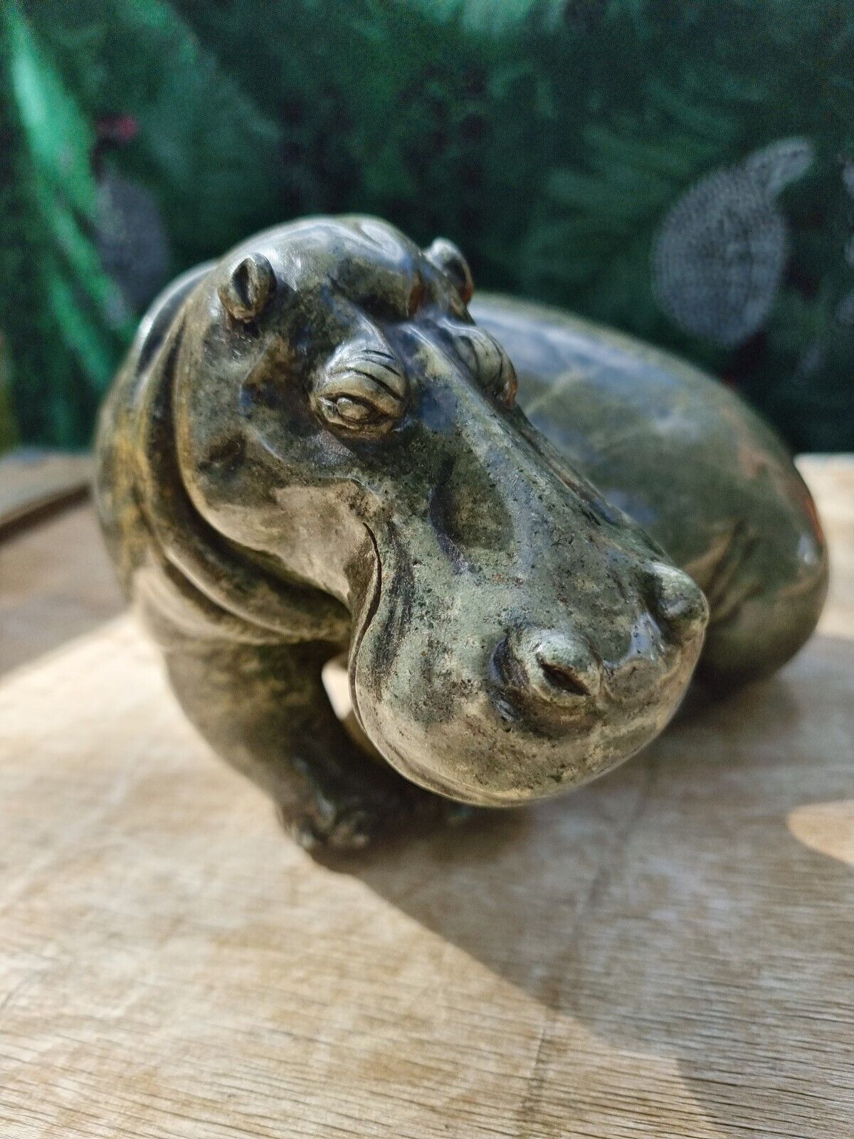 Garden Sculpture & Statue, Large Abstract Hippo Safari Animal Outdoor Yard Art