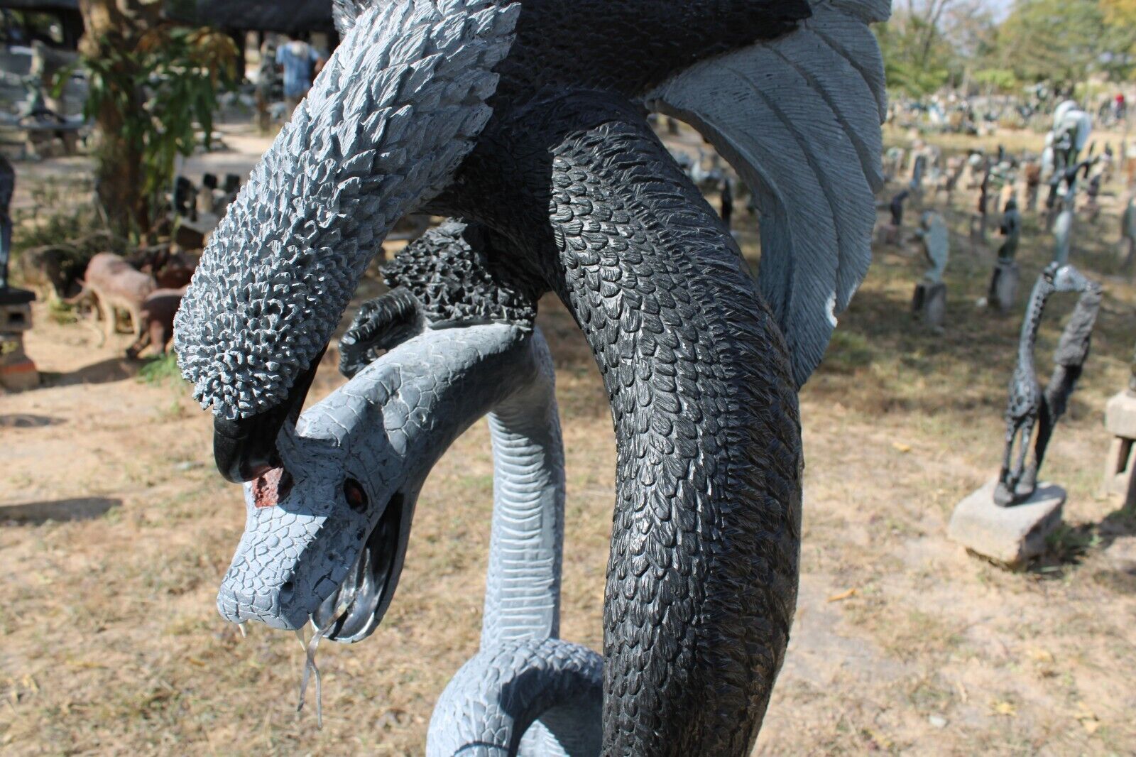 90" Majestic American Bald Eagle Garden Sculpture & Statue Stone Art Yard Décor
