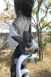 90" Majestic American Bald Eagle Garden Sculpture & Statue Stone Art Yard Décor