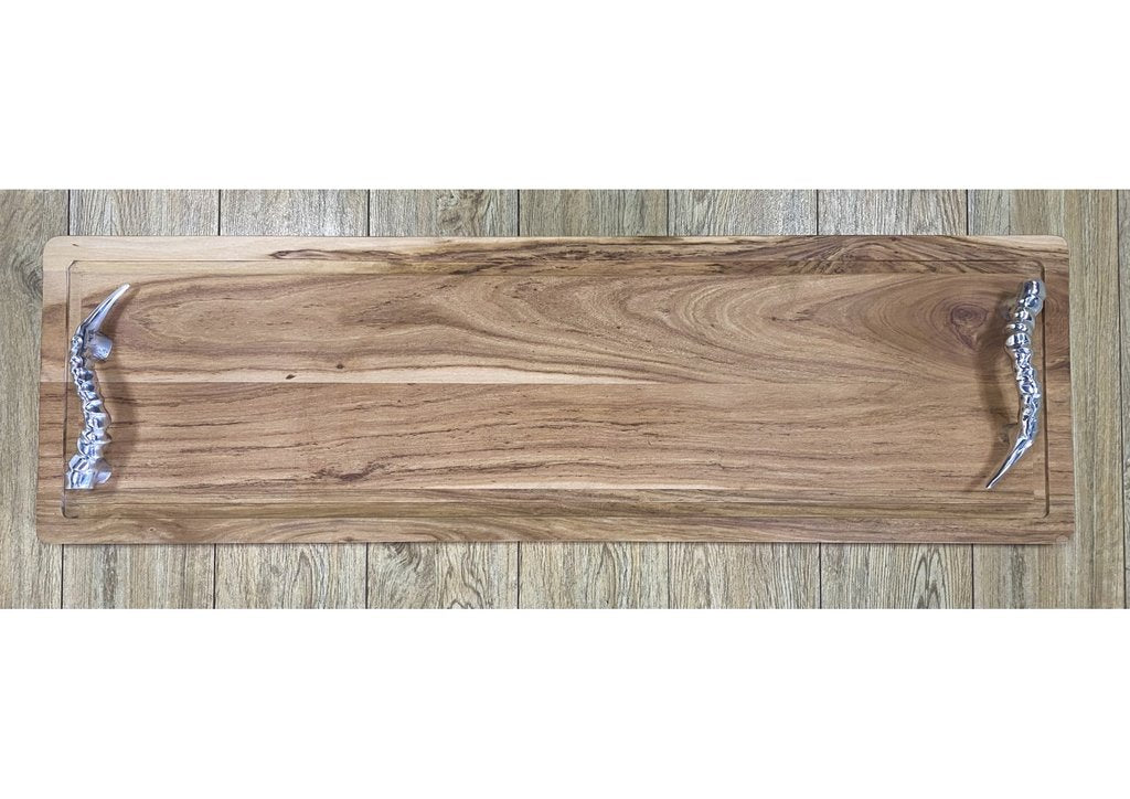 39" Teak Cheese Board Gift Set | Handmade Cheese Board | Charcuterie Serving Platter